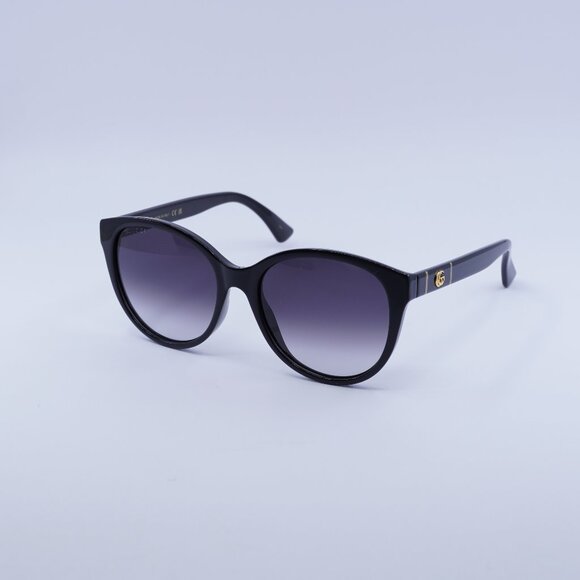Gucci GG0631S 001 Sunglasses Black Round Frame, Grey Gradient Lenses main image 7